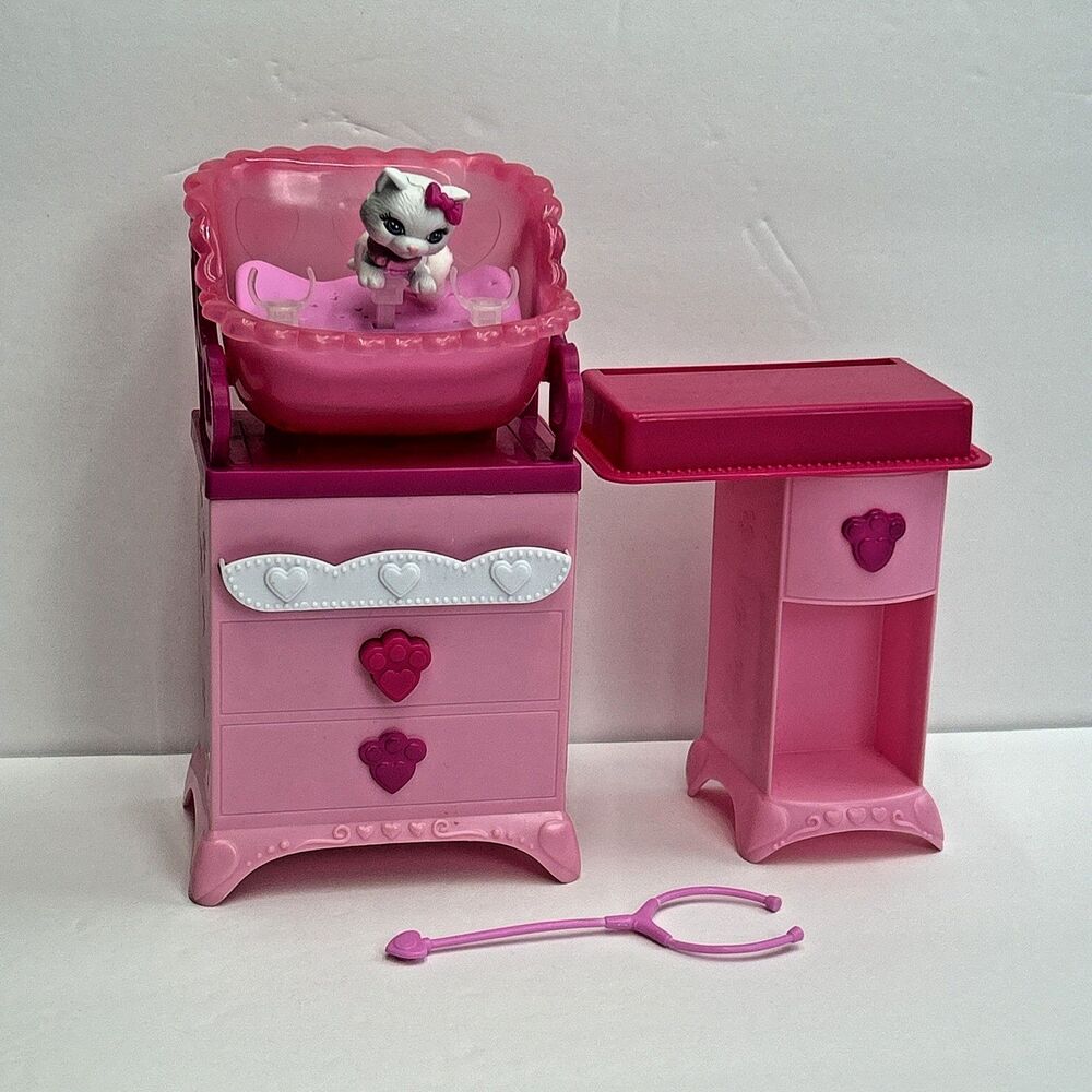 Mattel Barbie Luv Me 1-2-3 Checkup Kitten Playset Lot 2007 Pink Stethoscope Cat